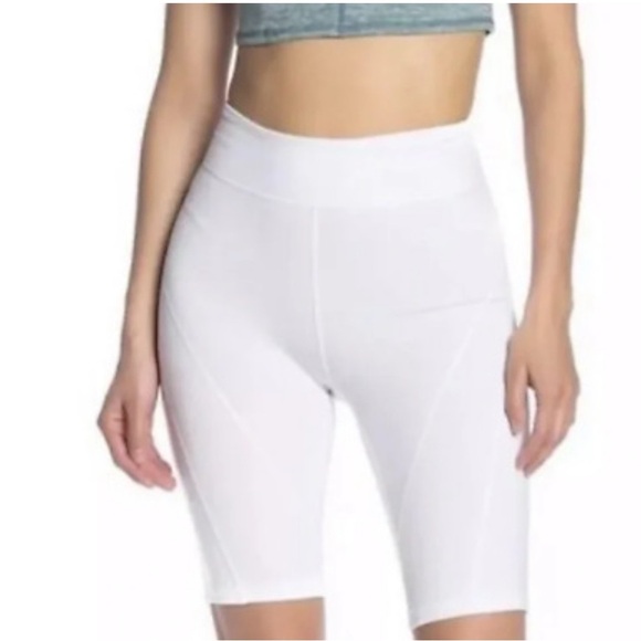 Free People Pants - Free People Cropped White Biker Baby Shorts